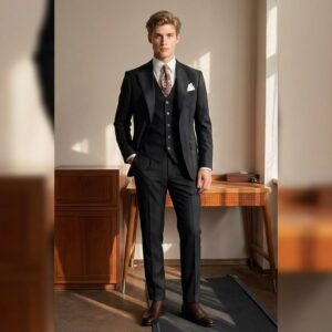 Bộ Suit 3 Mảnh Kinh Điển – Obsidians Black Premium (Màu Đen Quyền Lực)