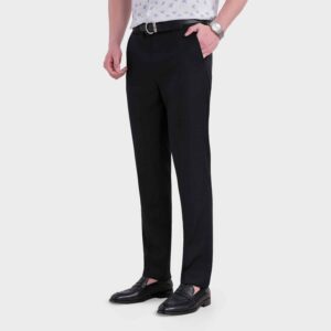 Quần âu wool đen cổ điển cao cấp Lucide Maison