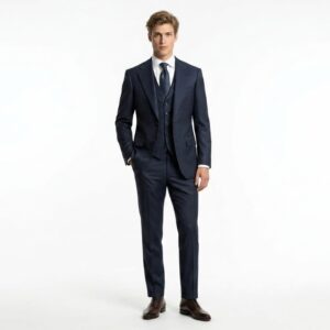 Bộ Suit 3 Mảnh Cao Cấp Lucide "Midnight Obsidian" – Xanh Than Đậm