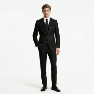 Bộ Suit 3 Mảnh Cao Cấp Lucide "The Obsidian Classic" – Đen Tuyền