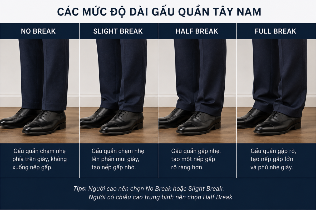 Chọn kích cỡ âu phục nam vừa vặn vóc dáng.