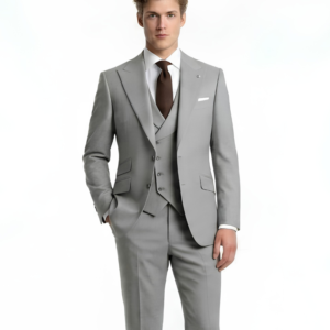 Bộ Suit 3 Mảnh Cao Cấp Lucide "The Sterling Silver" – Xám Sáng Hào Hoa