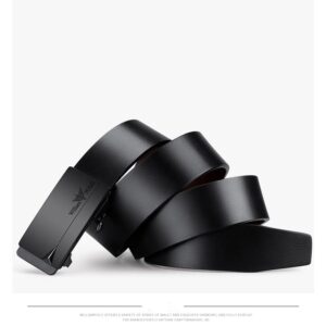 Thắt lưng da bò cao cấp màu đen khóa tự động Lucide Maison