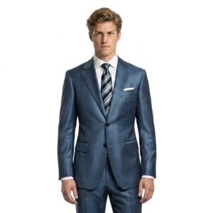 Suit Nam 2 Mảnh Màu Xanh Steel Blue Hiện Đại Lịch Lãm